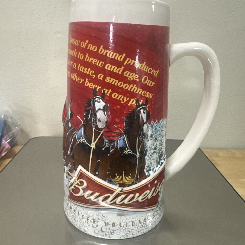 2013 Budweiser Holiday Beer Stein - Rare - Highly Collectible